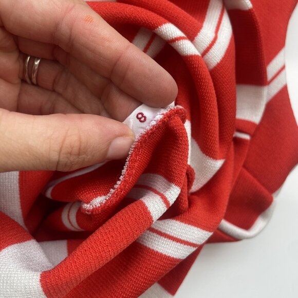 James Kenrob 60s Women's Top Medium Retro Sleeveless Red Stripes TREVIRA ERA - Picture 5 of 7